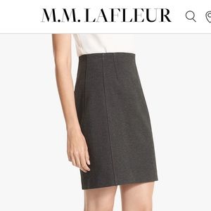 NWT MM LaFleur Charcoal Gray Ponte Pencil Skirt